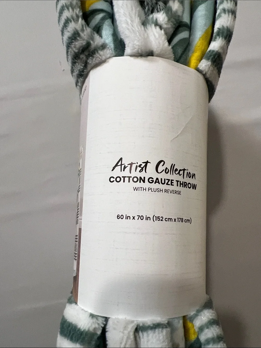 Berkshire Lemon Print Cotton Gauze Throw in Yellow and Aqua
